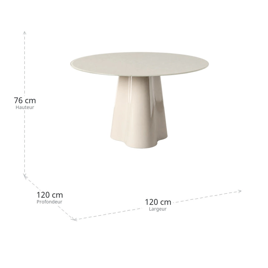 Dimensiones de la mesa de comedor IXIA 617097:120 ×120 ×76 cm
