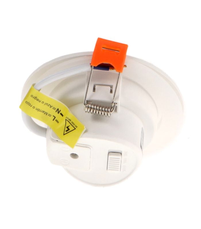 Vista posterior del downlight Aqua LM4165 blanco con selector CCT