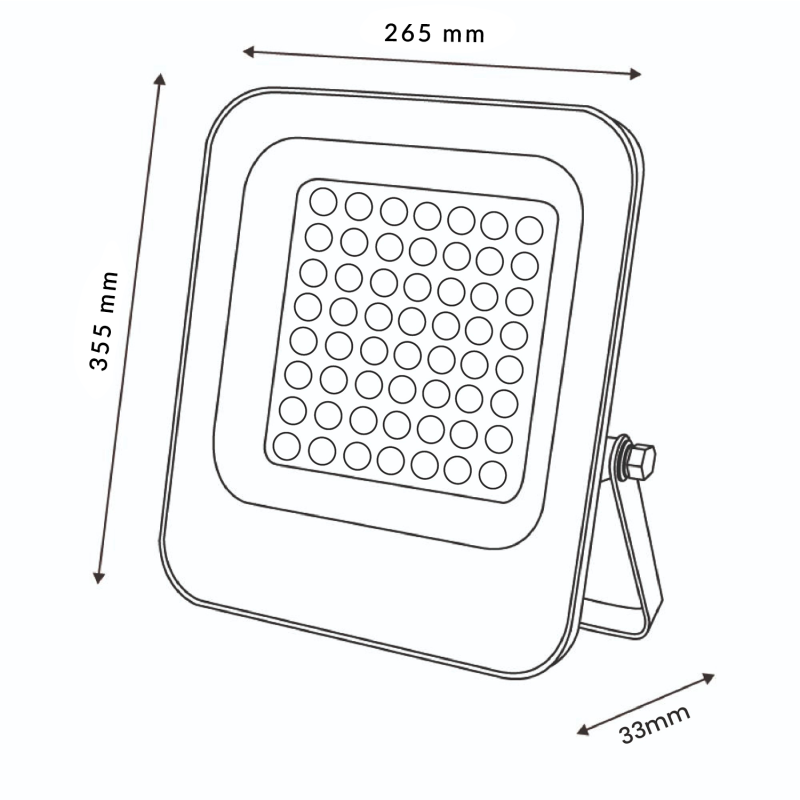 LEDME Palermo LM6875 — Plano con medidas265×355×33mm