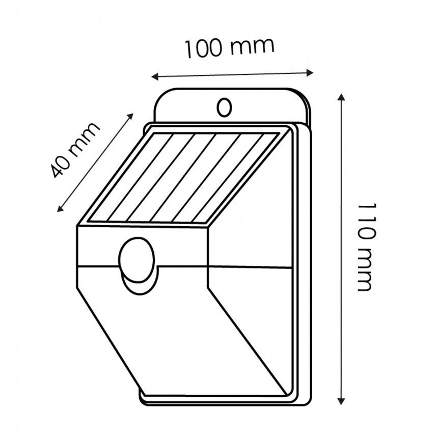 LEDME MOON Aplique LED de pared exterior solar y con sensor de movimiento 4500K 6433