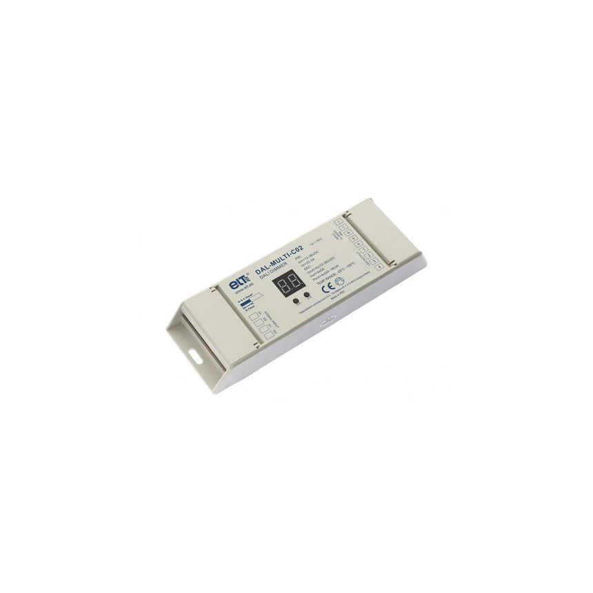 Controlador Mantra 9955921 DALI DAL MULTI C02, vista del producto y conexiones