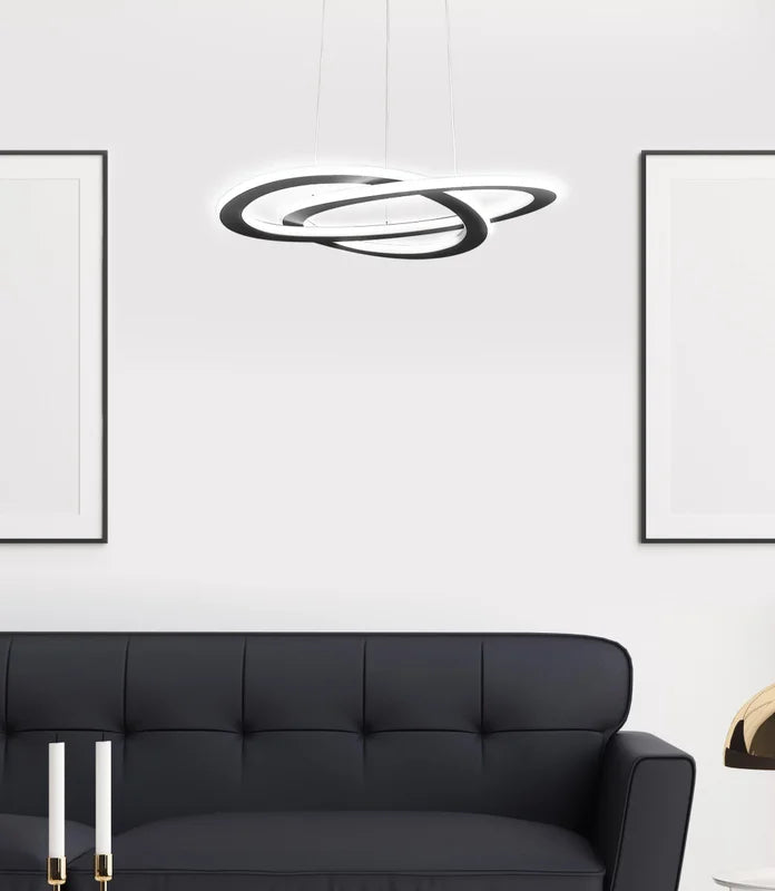 Lámpara de techo colgante EGLO Rolimare negro dos aros 99396