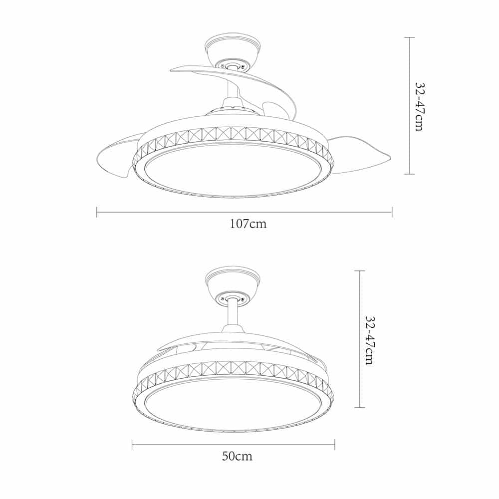 Fabrilamp Biliku Fan 72w 6117lm Nickel 4asp.desp.108d 3000-4000-6000k Remote, Memory and Timer 165191403