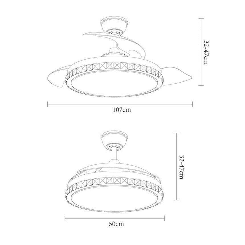 Fabrilamp Biliku Fan 72w 6117lm Nickel 4asp.desp.108d 3000-4000-6000k Remote, Memory and Timer 165191403