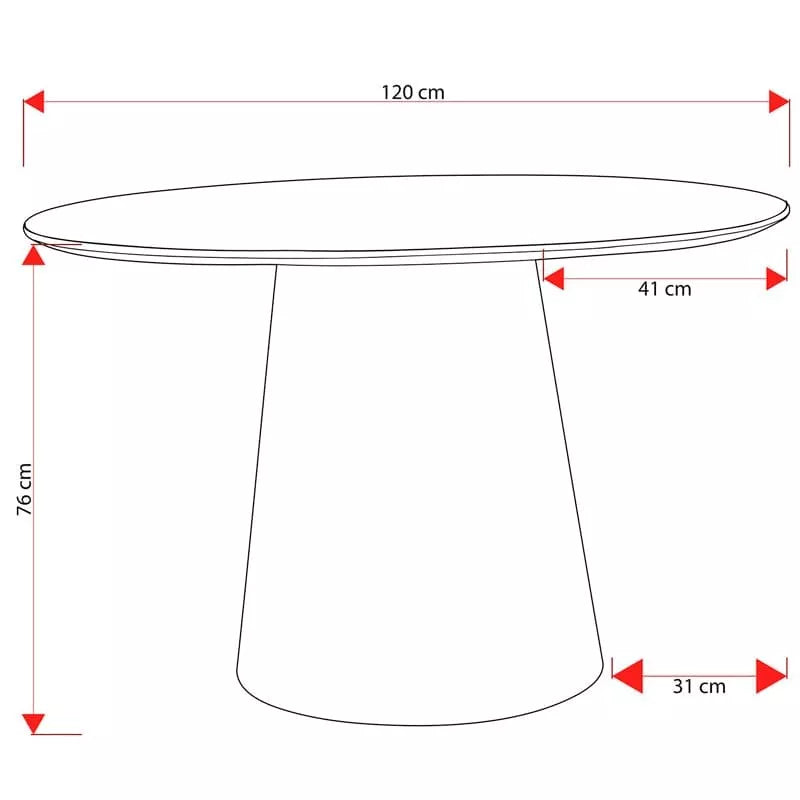 Mesa de madera redonda mango 120 x 76 cm 39501