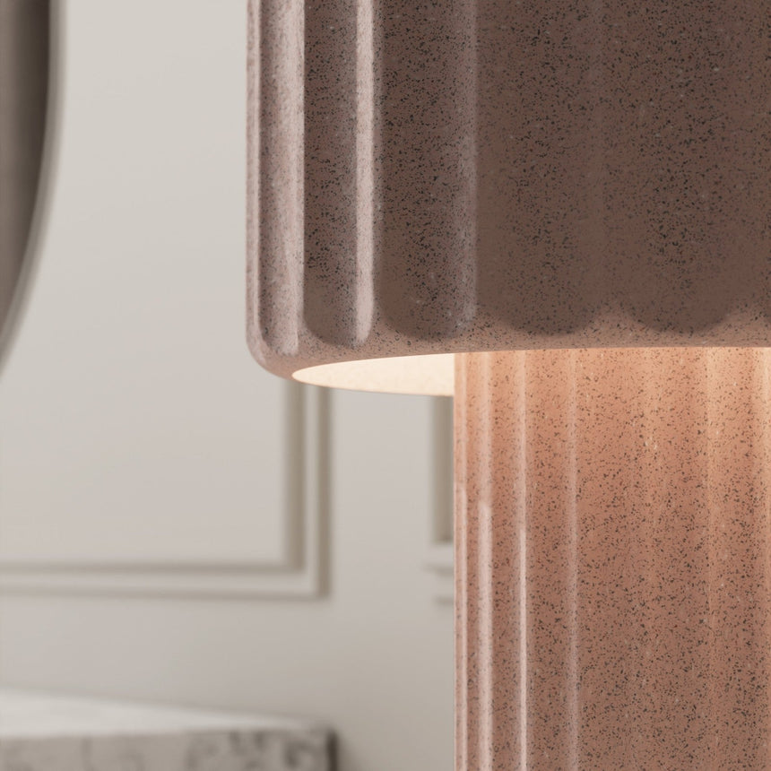 Lámpara de sobremesa Sulion Olimpia E27 2 luces hormigón para dormitorio y salón rojo — ref. 2191294 (4)