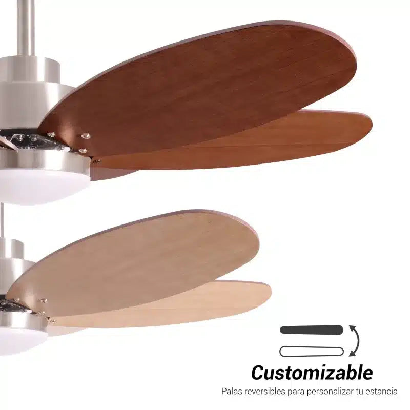 Sulion RAINBOW Ventilador de techo madera palas reversibles con luz 1694512