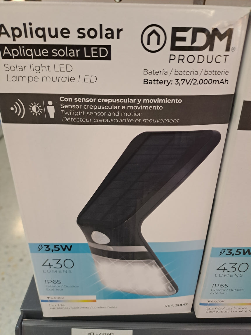 Elektro3 APL/JARD SOLAR 3,5W 430LM NEGRO ELEK31842