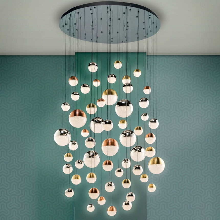 Lámpara de techo colgante Schuller Sphere grande cromo y cobre regulable con mando 794691B - imagen 3