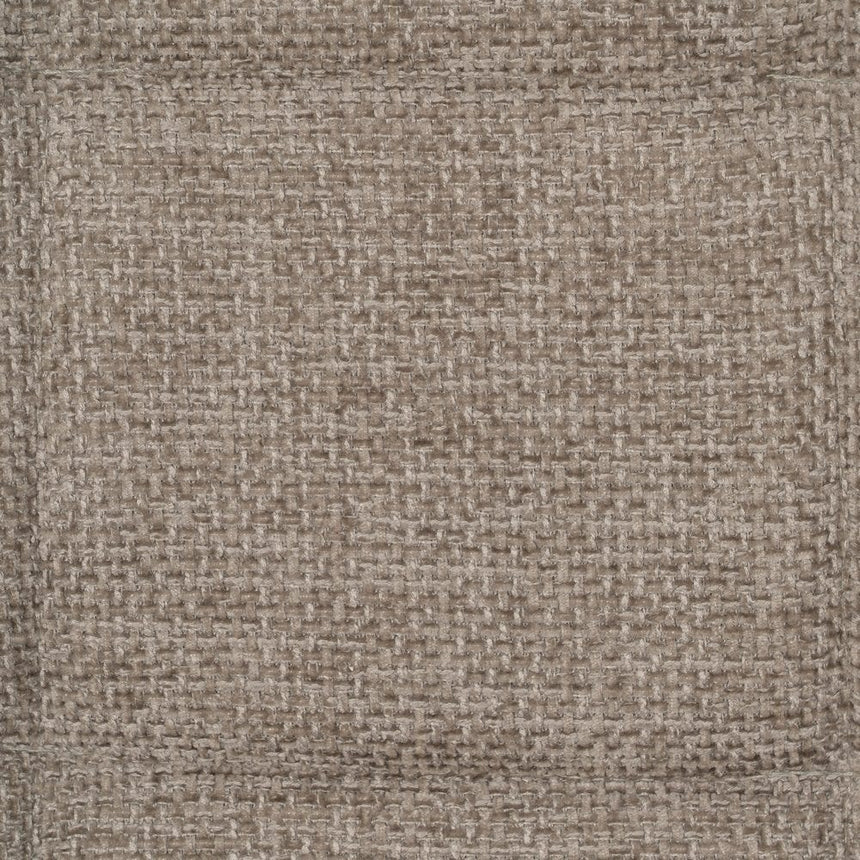 Silla IXIA 612557 tapizada taupe con patas de metal negro, textura del tejido taupe