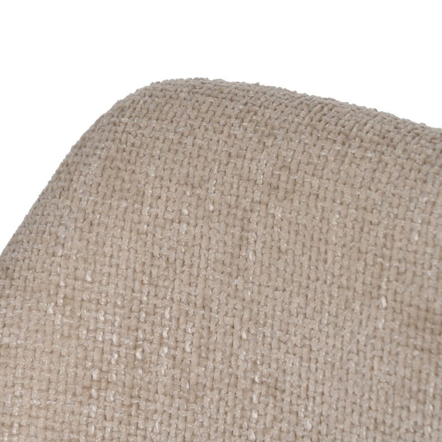 Silla IXIA 612644 tapizada crema con estructura metálica oscura, detalle superior del tapizado