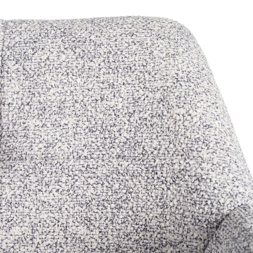 Silla IXIA 615419 tapizada jaspeado gris y blanco con brazos y patas negras, textura del tapizado jaspeado
