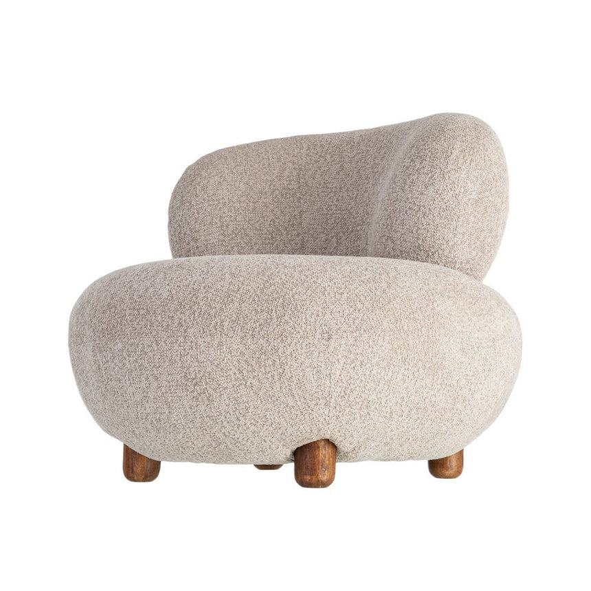 Vista de tres cuartos del sillón tapizado beige IXIA 616940