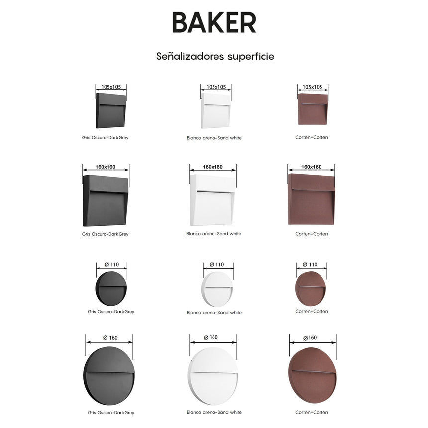 Mantra Baker Señalizador exterior LED IP54 marrón 7643 - detalle