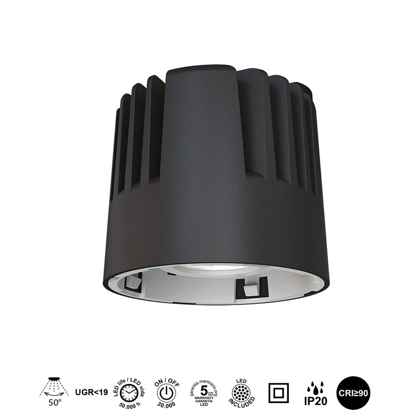 Empotrable Mantra Sunset LED 10W 3000K Heat Sink negro 8781 - instalación