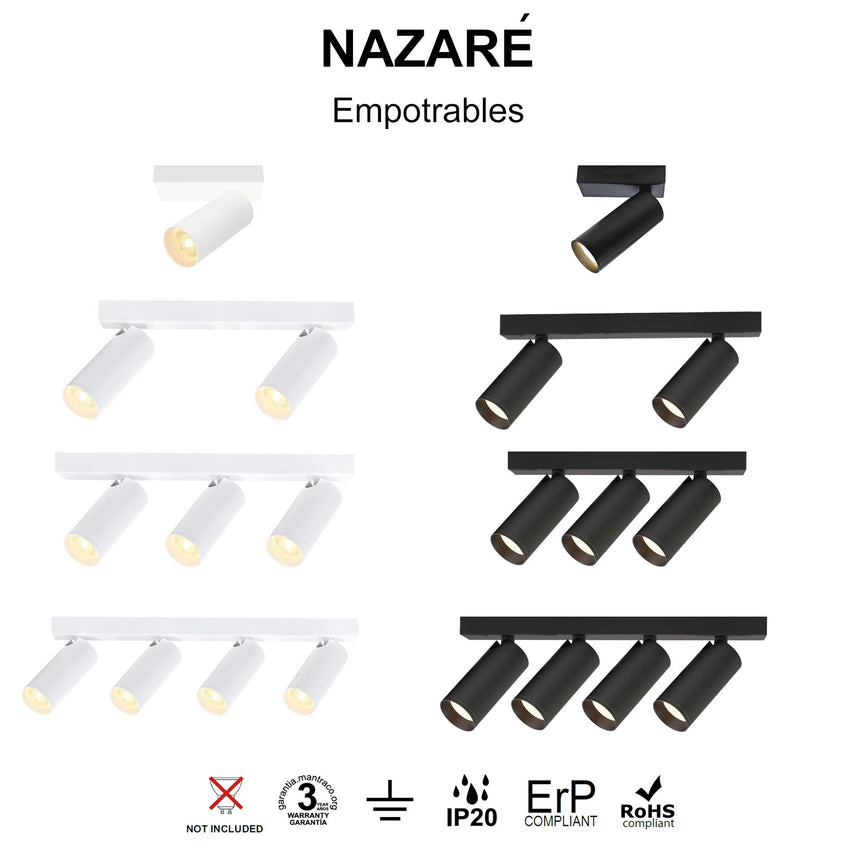 Regleta empotrable Mantra Nazaré Mini GU10 2 luces negro 9177 - detalle