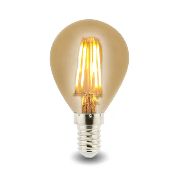 LEDME Bombilla LED Filamento E14 G45 4W Ámbar 2300K LM8552
