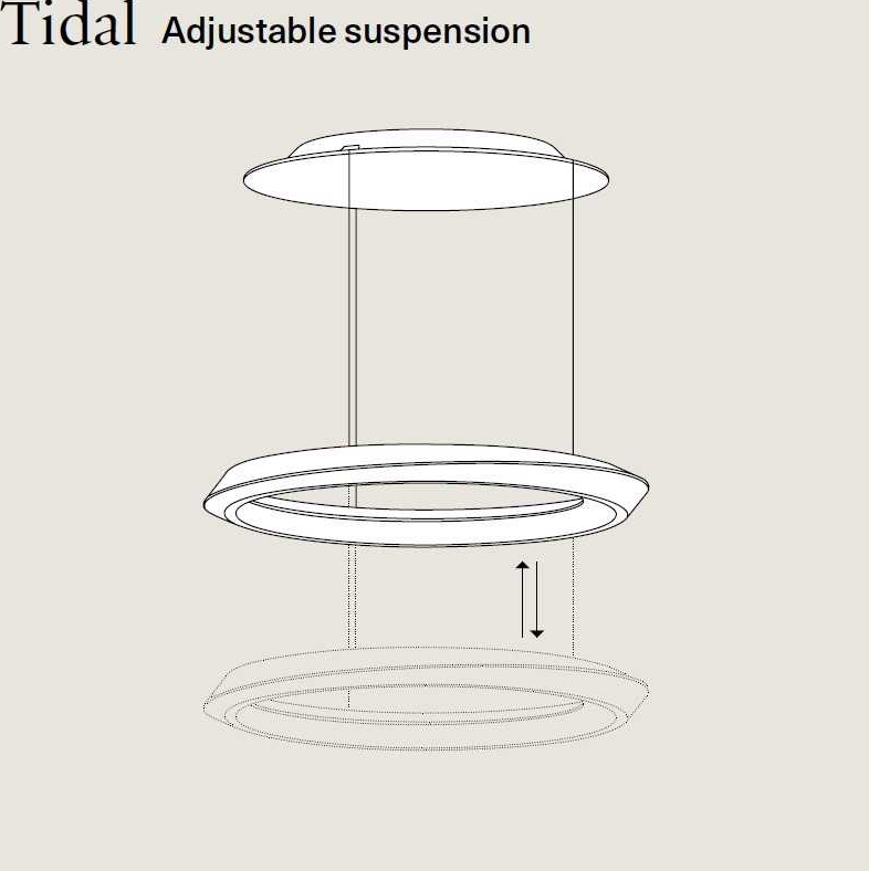 Adjustable Pendant Tidal Matte Champagne 3000K Triac