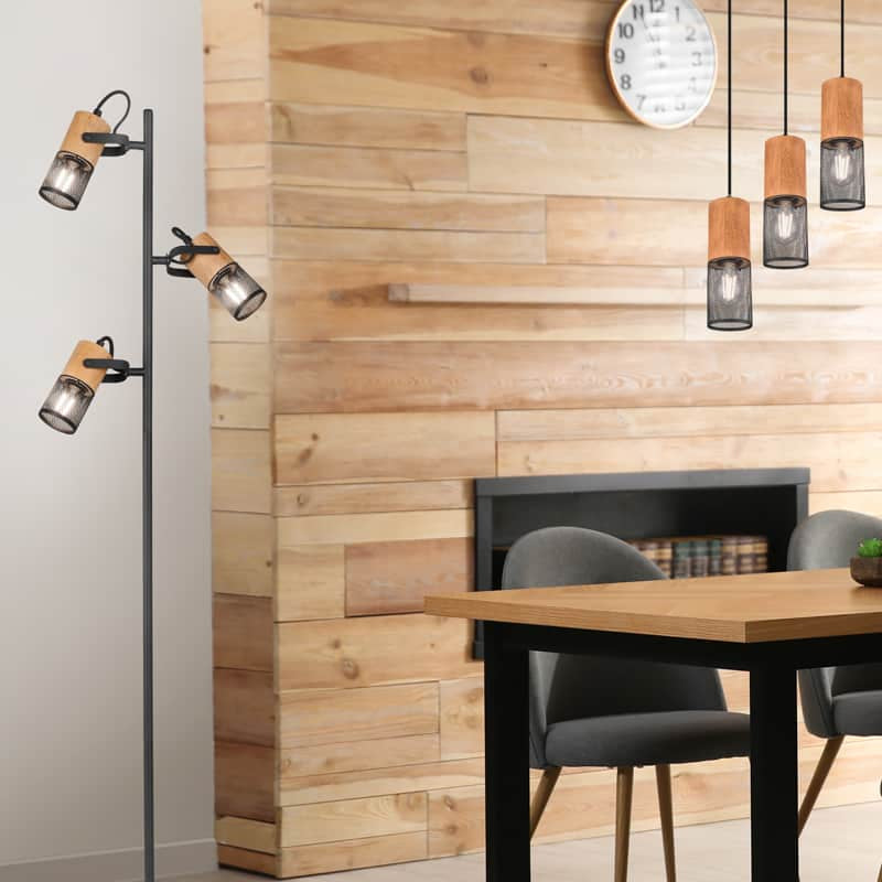 Trio Tosh Black Mat Metal Pendant Lamp 304330332