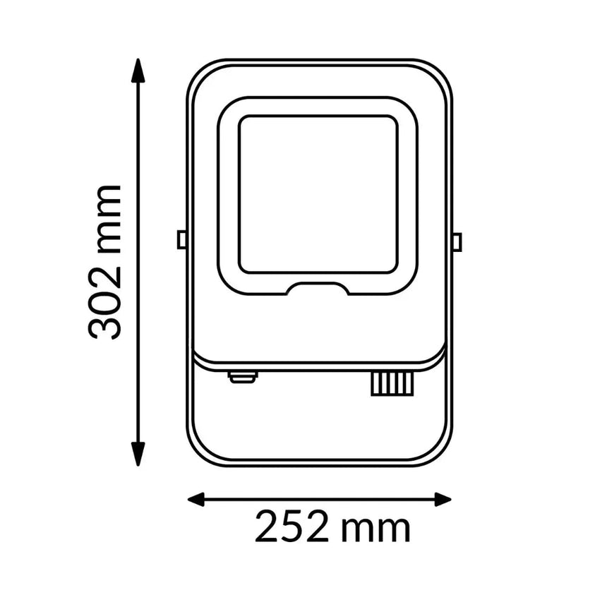 Plano de dimensiones del proyector LEDME LM6823: 252 mm de ancho y 302 mm de alto