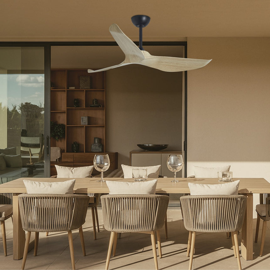 Ventilador de techo AJP Garden negro madera clara 3 palas Ø132cm 16037 — vista 2