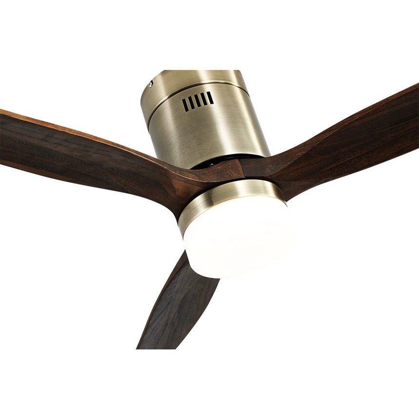 Ventilador de techo Fabrilamp Aguilón LED cuero roble 3 palas motor DC 3000-6000K Ø132cm 20W — vista 4