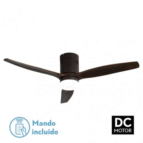 Fabrilamp Aguilón Fan 18w Dc Aguilon brown 3 Oak Blades 5 Speeds W/remote Timer 34x132 D 128291302