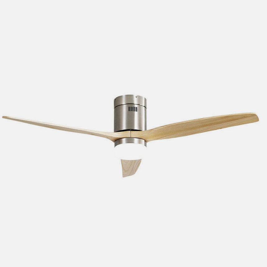 Ventilador de techo Fabrilamp Aguilón LED níquel haya 3 palas motor DC 3000-6000K Ø132cm 20W — vista 2