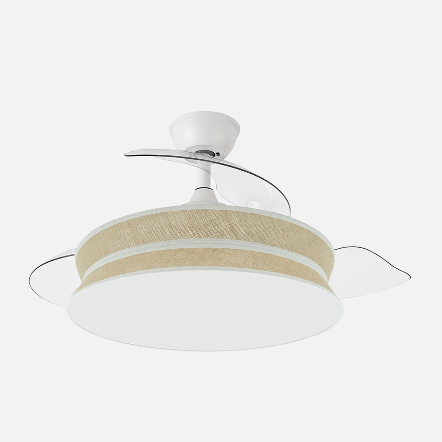 Ventilador de techo retráctil Fabrilamp Decor LED blanco natural 3 palas motor DC 3000-6000K Ø108cm — vista 1