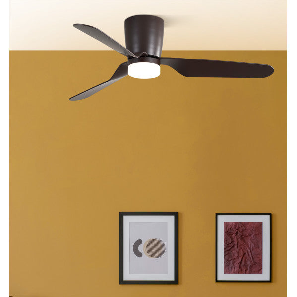 Ventilador de techo Fabrilamp Kochi LED marrón 3 palas motor DC Ø132cm 18W 129191302