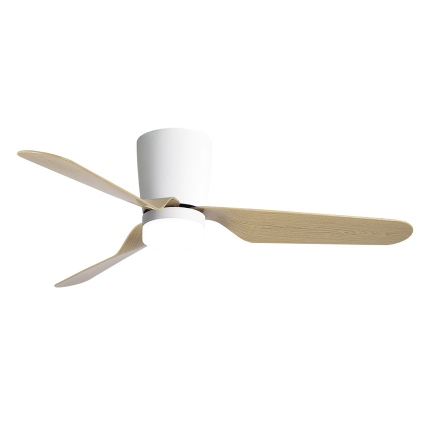 Ventilador de techo Fabrilamp Kochi LED blanco haya 3 palas motor DC 3000-6000K Ø132cm 18W — vista 3