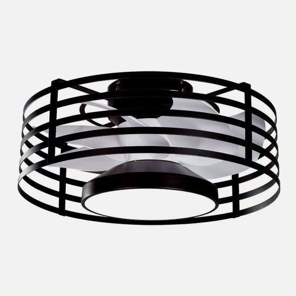 Ventilador de techo con luz Fabrilamp Xaloc LED negro blanco 7 palas motor DC Ø57cm 22W — vista 2