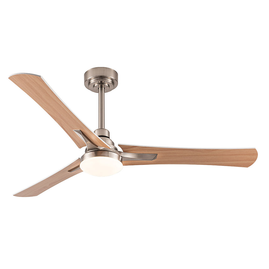 Ventilador de techo Fabrilamp Coro LED níquel blanco haya 3 palas motor DC 3000-6000K Ø132cm 22W — vista 10