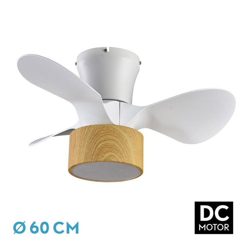 Ventilador de techo Fabrilamp Kos LED blanco haya 3 palas motor DC 3000-6000K Ø60cm 24W — vista 1