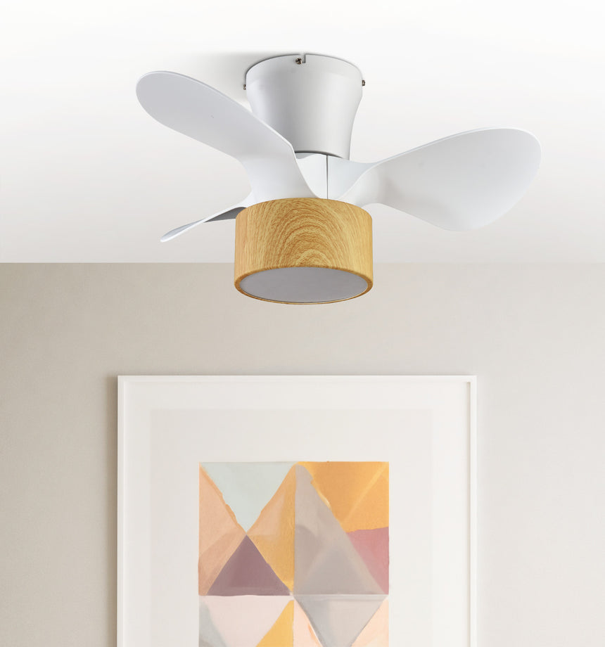 Ventilador de techo Fabrilamp Kos LED blanco haya 3 palas motor DC 3000-6000K Ø60cm 24W — vista 3