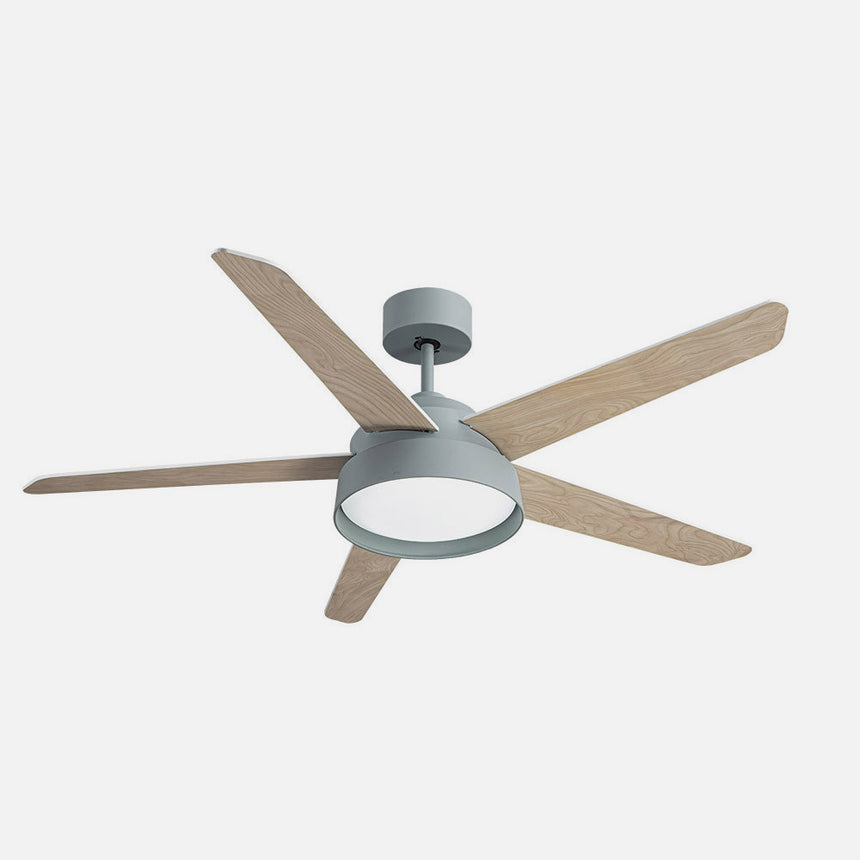 Ventilador de techo Fabrilamp Lebeche LED verde blanco haya 5 palas motor DC 3000-6000K Ø132cm 25W — vista 2