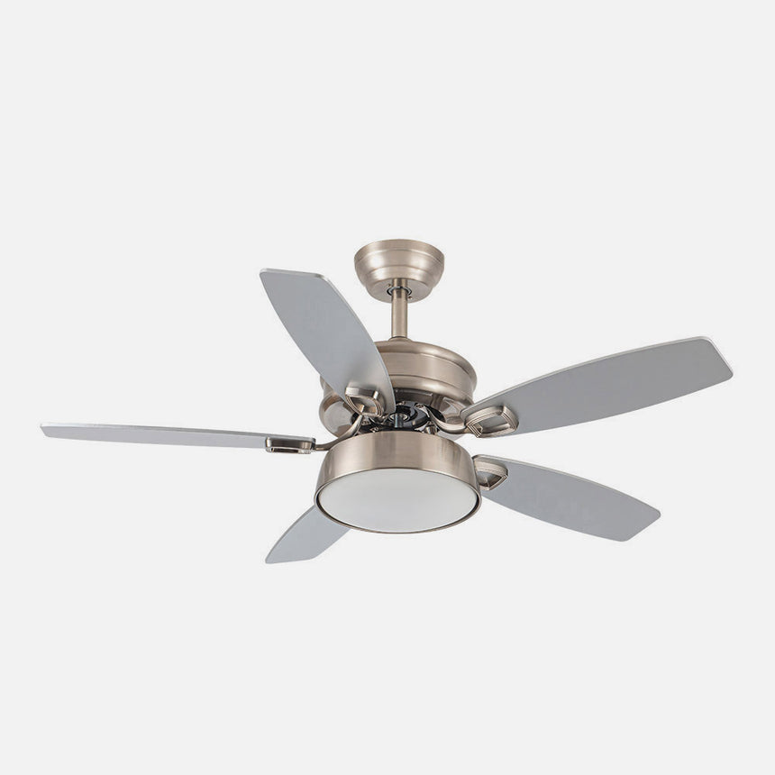 Ventilador de techo Fabrilamp Braw LED níquel haya plata 5 palas motor DC 3000-6000K Ø106cm 30W — vista 2