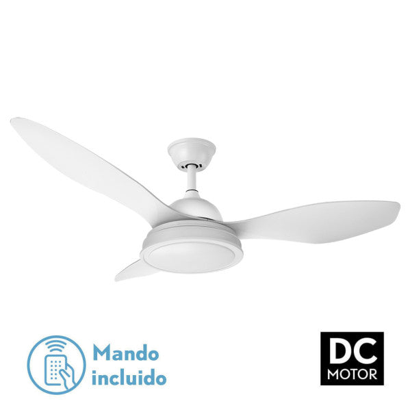 Ventilador de techo Fabrilamp Datoo LED blanco 3 palas motor DC Ø122cm 48W 182991301