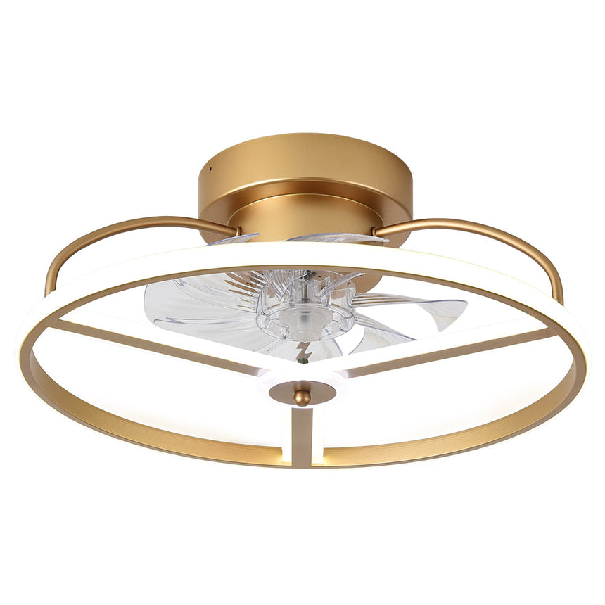 Ventilador de techo con luz Fabrilamp Bora LED dorado 8 palas motor DC Ø50cm 60W — vista 3