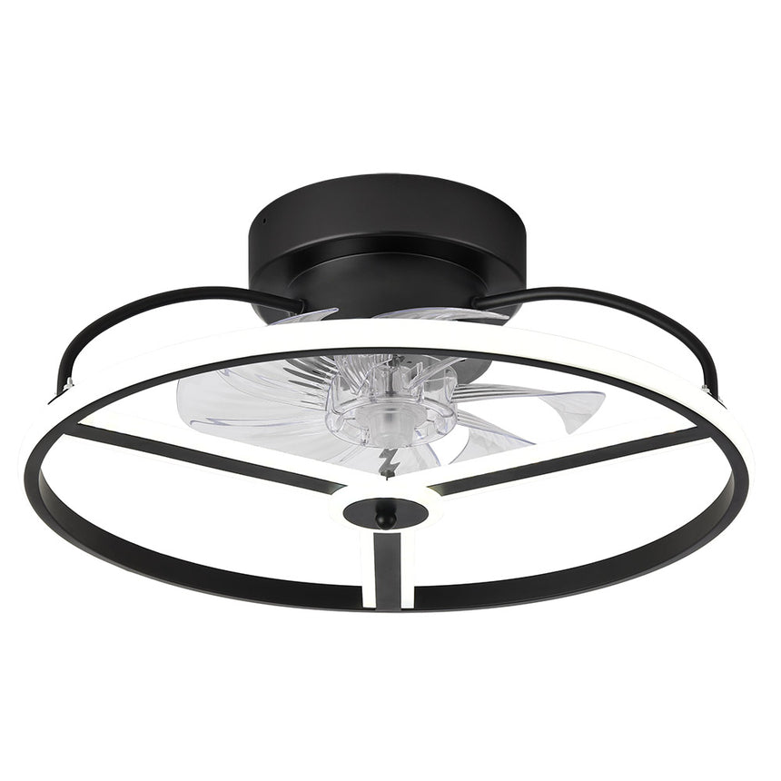 Ventilador de techo con luz Fabrilamp Bora LED negro 8 palas motor DC Ø50cm 60W — vista 3