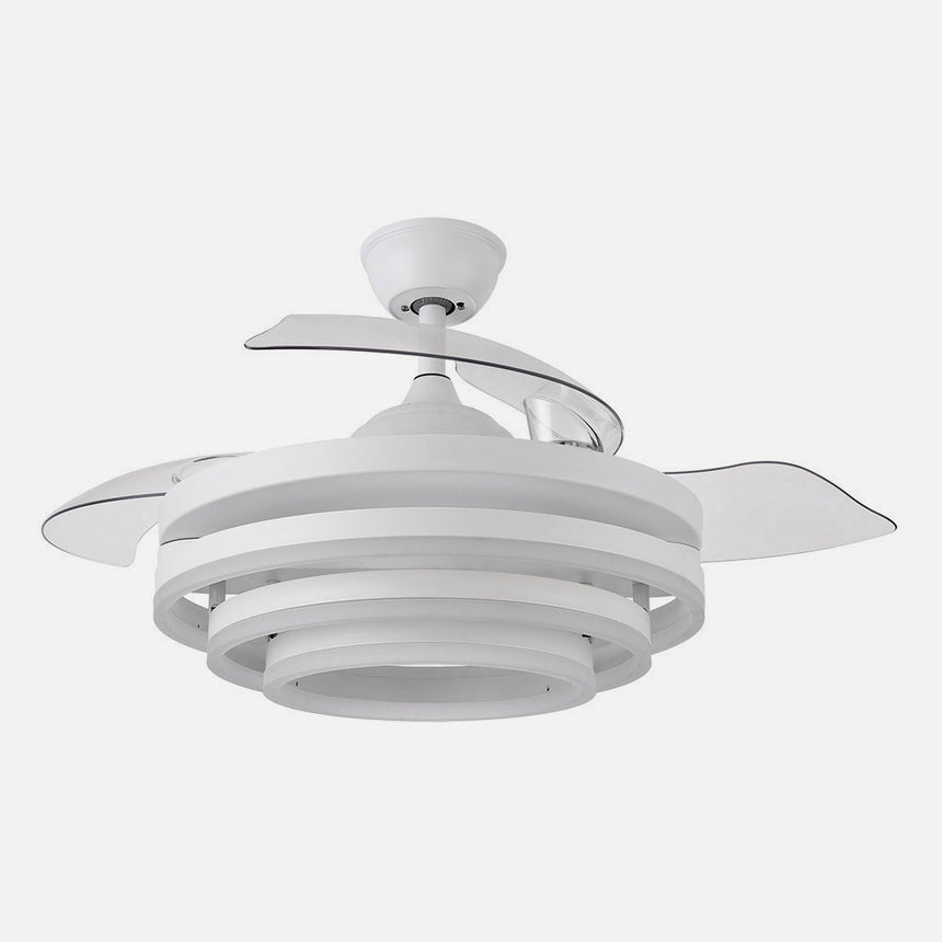 Ventilador de techo retráctil Fabrilamp Kai LED blanco 3 palas motor DC 3000-6000K Ø107cm 72W — vista 2