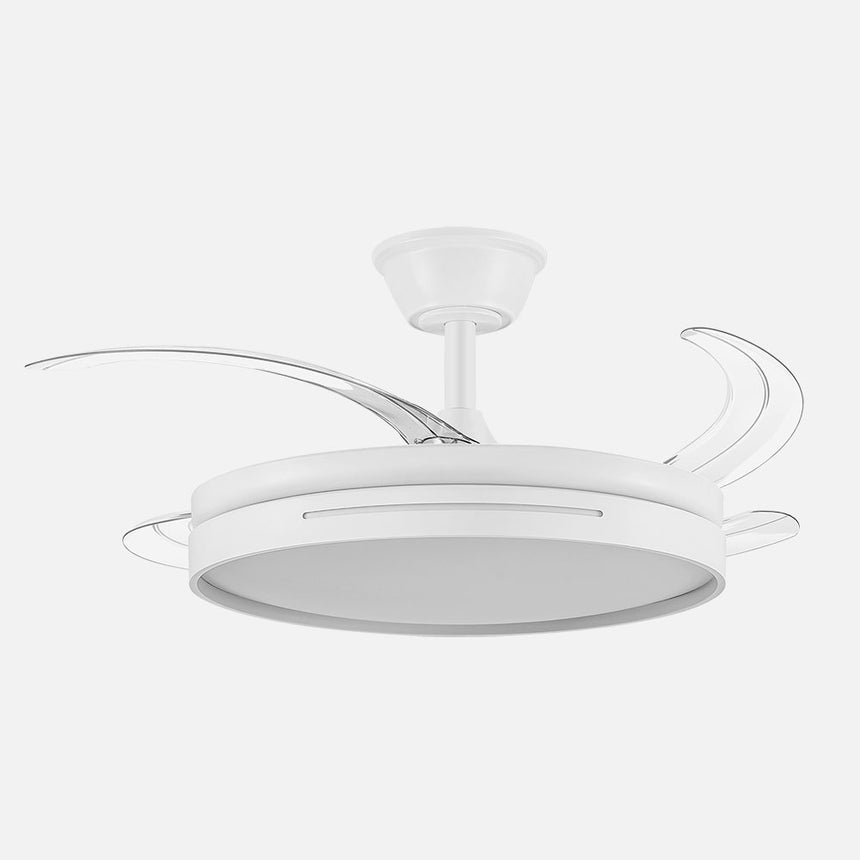 Ventilador de techo retráctil Fabrilamp Micenas LED blanco 4 palas motor DC 3000-6500K Ø106cm 59W — vista 1