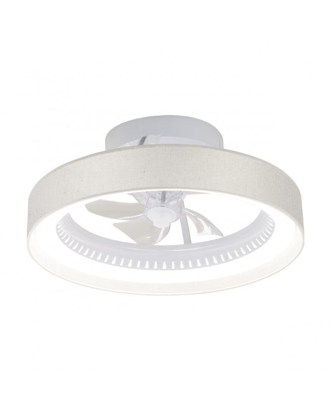 Ventilador de techo con luz AJP Arco LED blanco arpillera oscuro 5 palas 3000-6500K Ø50cm 40W 16058