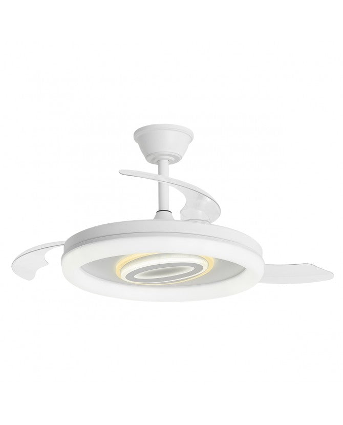 Ventilador de techo retráctil con luz AJP Bribón LED blanco 3 palas 3000-6500K Ø50cm 68W 16023