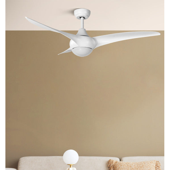 Ventilador de techo Fabrilamp Canea LED blanco 3 palas motor DC Ø134cm 24W 185591301