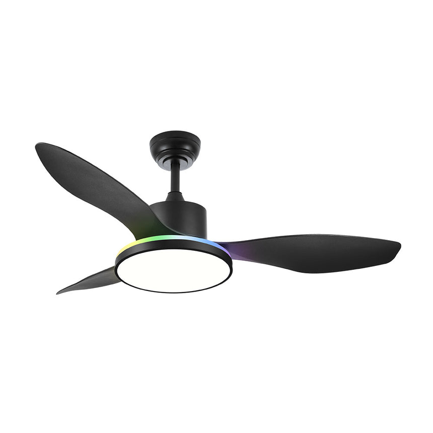 Ventilador de techo Fabrilamp Mandala LED negro 3 palas motor DC 3000-6500K Ø120cm 48W — vista 1