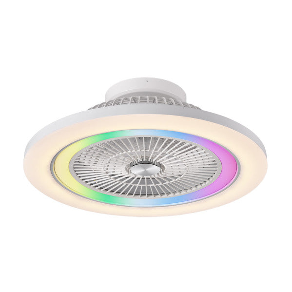 Ventilador de techo retráctil Fabrilamp Antartida LED blanco 5 palas motor DC Ø58cm 50W 246192501
