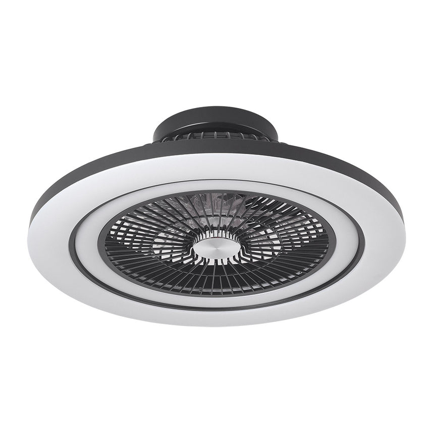 Ventilador de techo retráctil Fabrilamp Antartida LED negro 5 palas motor DC Ø58cm 50W — vista 4