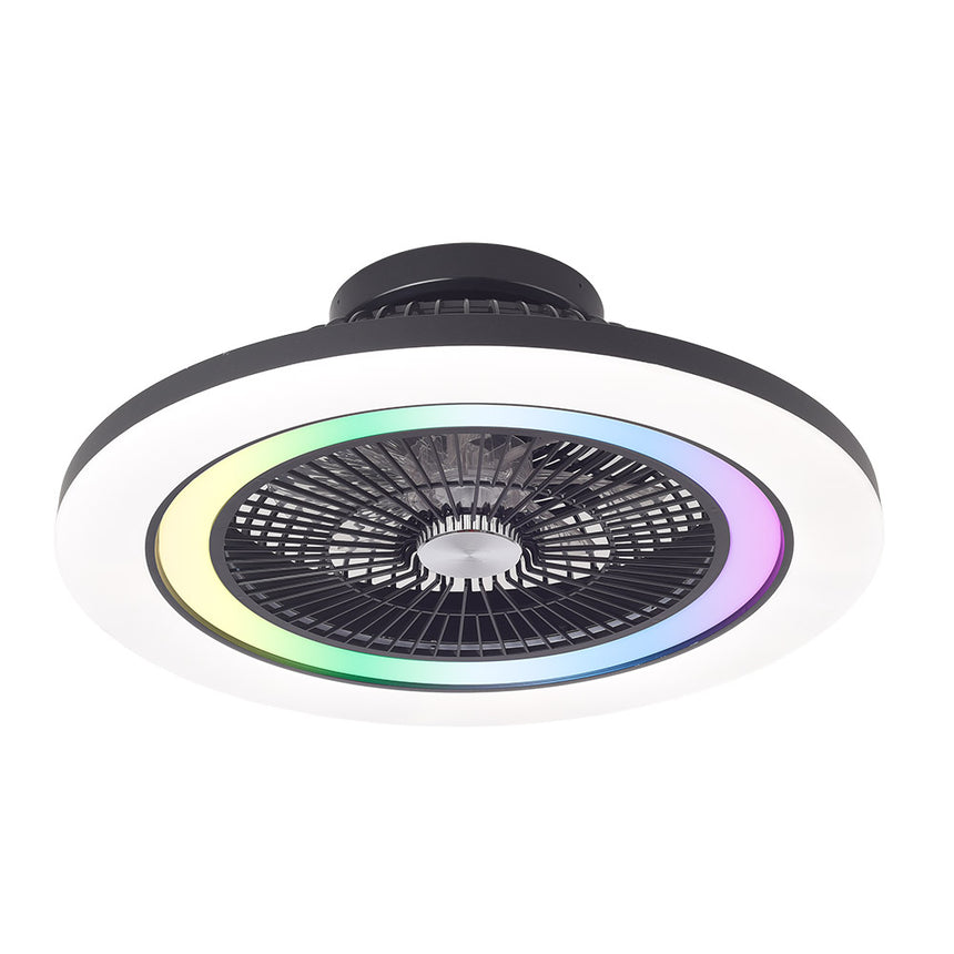 Ventilador de techo retráctil Fabrilamp Antartida LED negro 5 palas motor DC Ø58cm 50W — vista 1