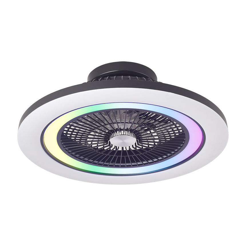 Ventilador de techo retráctil Fabrilamp Antartida LED negro 5 palas motor DC Ø58cm 50W — vista 2